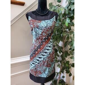 Connected Women's Floral Polyester Round Neck Sleeveless Knee Length Dress 10P